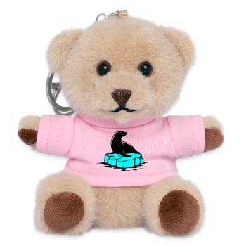 Seelöwe auf Eisscholle - Teddy Schlüsselanhänger - Rosa - Vorne