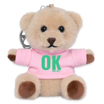 OK why not a slogan T-shirt - Teddy Keyring - pink - Front