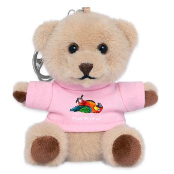 Flat Bird at 40 degrees - Teddy Keyring - pink - Front