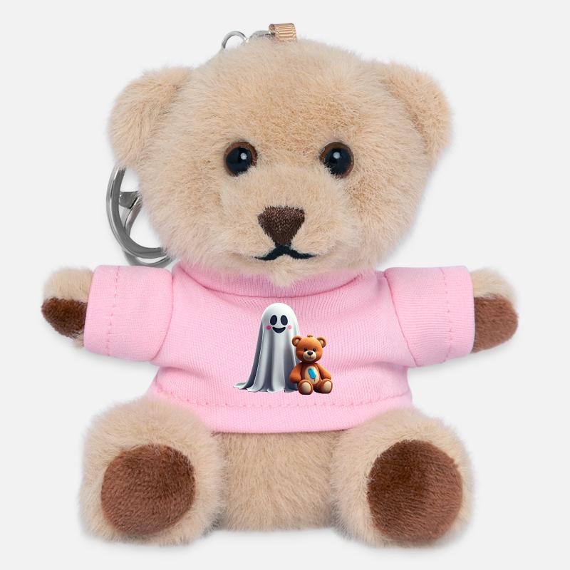 The ghost and the tickling teddy bear - Teddy Keyring - pink