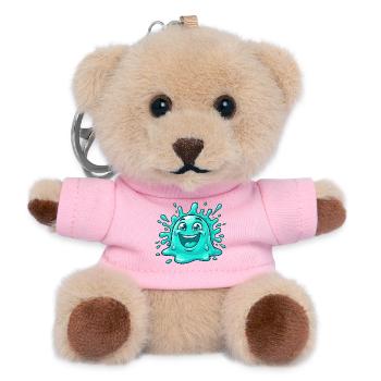 Fröhlicher Wasser-Splash Cartoon - Teddy Schlüsselanhänger - Rosa - Vorne