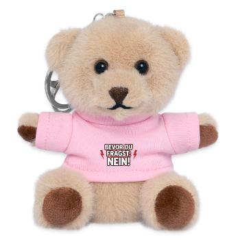 Avant que vous ne posiez aucune déclaration, râle-de-mauve - Porte-clés ourson - rose - Devant