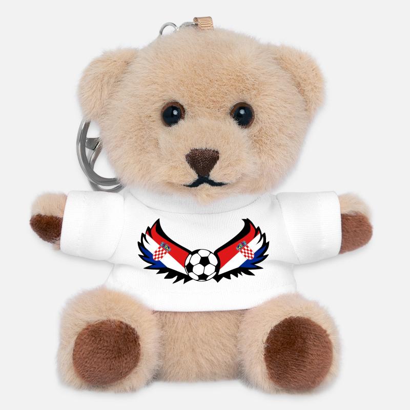 Soccer Croatia - Teddy Keyring - white