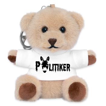 Politiker Politik frech lustig Esel Tier Geschenk - Teddy Schlüsselanhänger - Weiß - Vorne