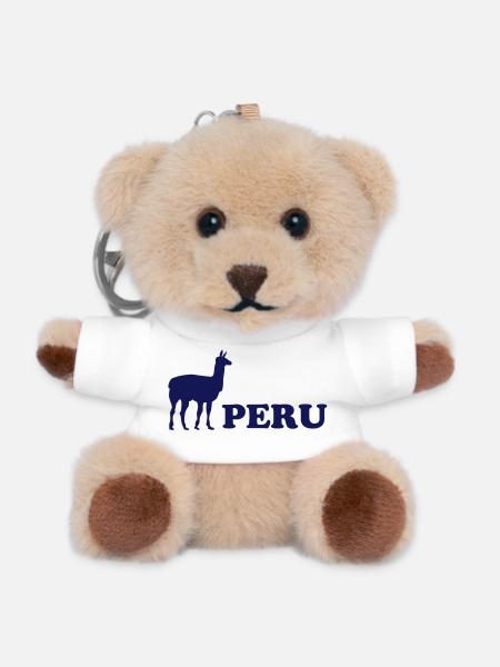 peru - lama - Teddy Schlüsselanhänger - Weiß