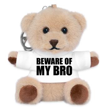 Beware of my bro - Teddy Schlüsselanhänger - Weiß - Vorne