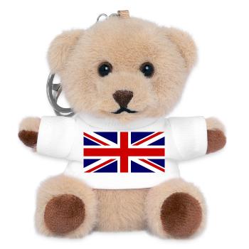 Union Jack Flag – Pop Art Style - Teddy Keyring - white - Front