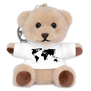 weltkarte - Teddy Schlüsselanhänger - Weiß - Vorne