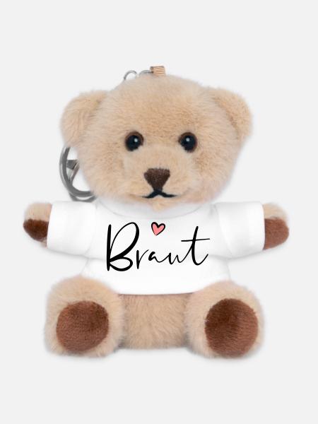 Braut Herz Junggesellinnenabschied Geschenk - Teddy Schlüsselanhänger - Weiß