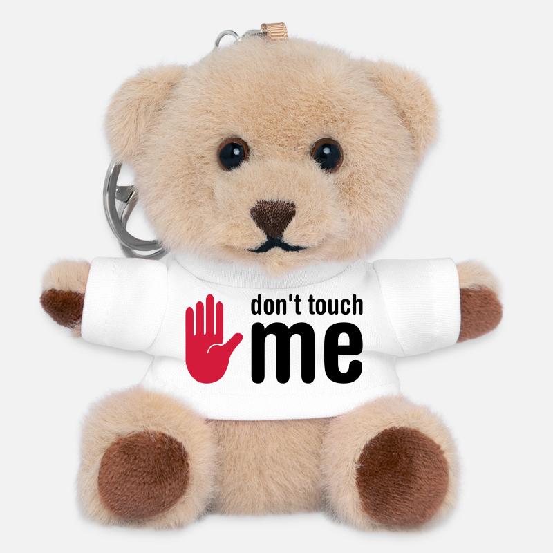 don't touch me - Porte-clés ourson - blanc