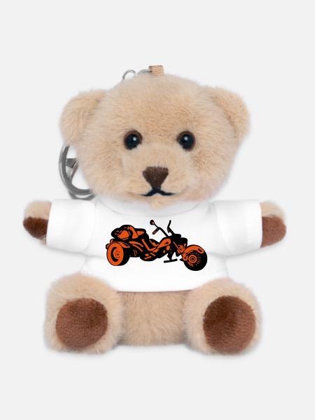 Chopper Inferno – Comic Style Trike - Teddy Schlüsselanhänger - Weiß