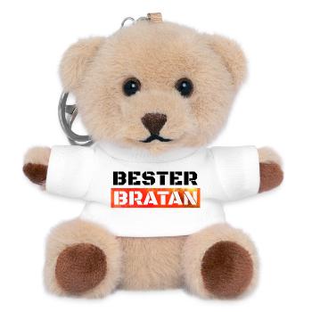 Bester Bratan Bruder Kumpel Digga - Teddy Schlüsselanhänger - Weiß - Vorne