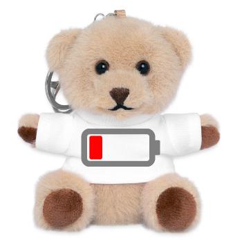 Batterie leer - Teddy Schlüsselanhänger - Weiß - Vorne