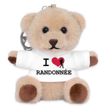 I Love Randonnée - Porte-clés ourson - blanc - Devant