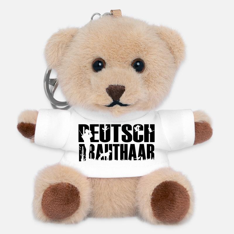 Jagdhund Deutsch Drahthaar - Teddy Schlüsselanhänger - Weiß