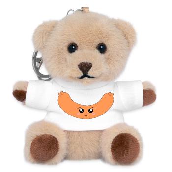 Kawaii Hotdog Wurst - Teddy Schlüsselanhänger - Weiß - Vorne