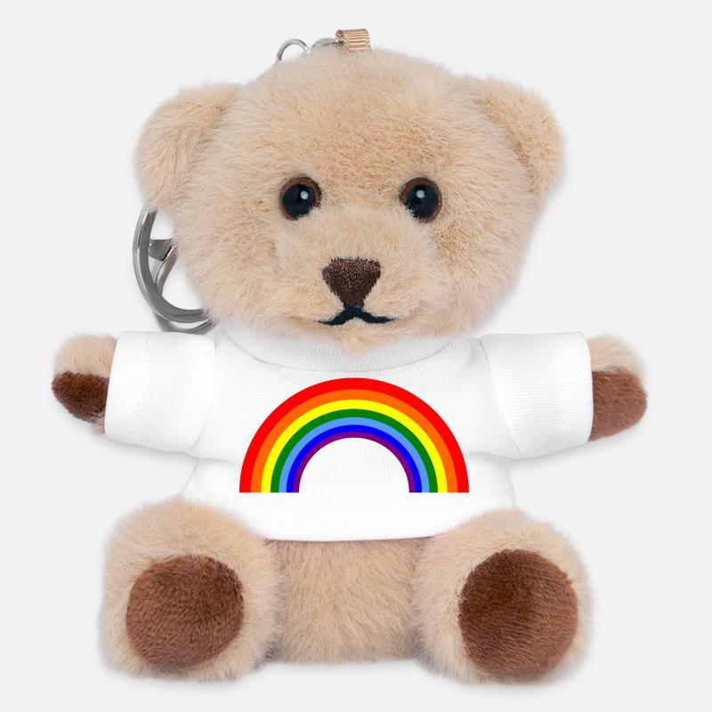 Regenbogenbogen  - Teddy Schlüsselanhänger - Weiß
