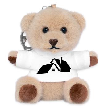 Logo for home or house - Teddy Keyring - white - Front