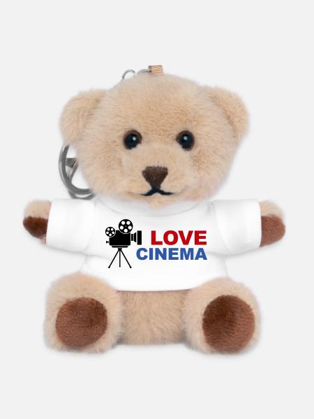 Love Cinema Bold Red Blue Typography - Teddy Keyring - white