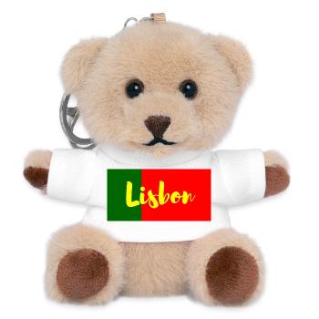 Lissabon Stadt in portugiesischen Flaggenfarben - Teddy Schlüsselanhänger - Weiß - Vorne