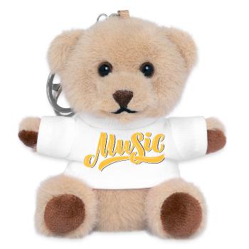 Illustratives Musik-Design mit warmen Tönen - Teddy Schlüsselanhänger - Weiß - Vorne