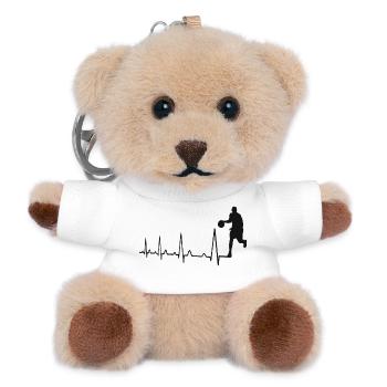 Herzschlag Basketball - Teddy Schlüsselanhänger - Weiß - Vorne