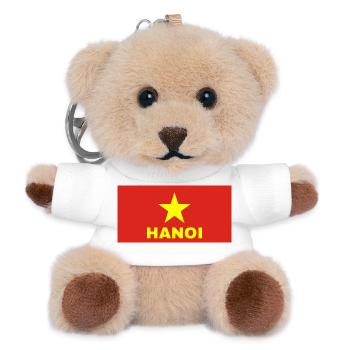 La ville de Hanoi dans le drapeau vietnamien - Porte-clés ourson - blanc - Devant