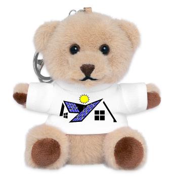 House with solar panels 2 - Teddy Keyring - white - Front