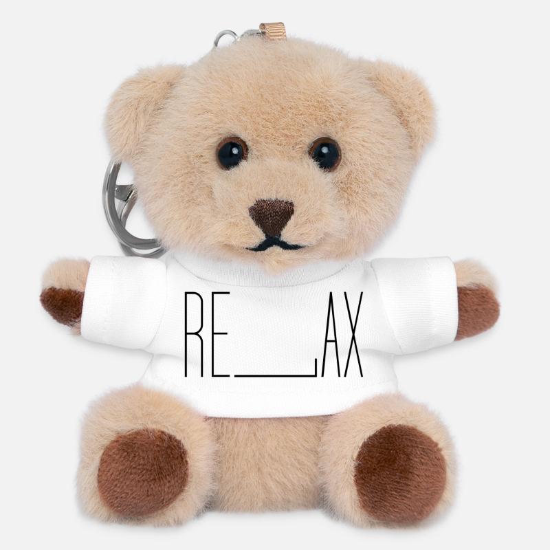 Relax - Teddy Keyring - white