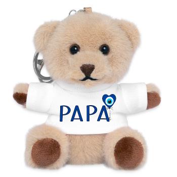 Papa mit Nazar Luftballon - Teddy Schlüsselanhänger - Weiß - Vorne