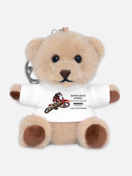 Motocross - Teddy Keyring - white