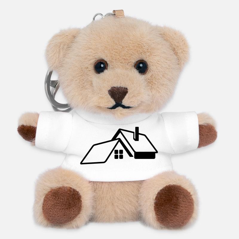Logo transparent de la maison - Porte-clés ourson - blanc