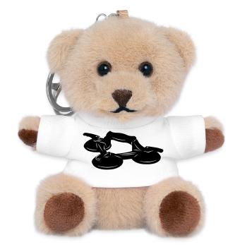 Aspirateur en verre à trois ventouses - Porte-clés ourson - blanc - Devant
