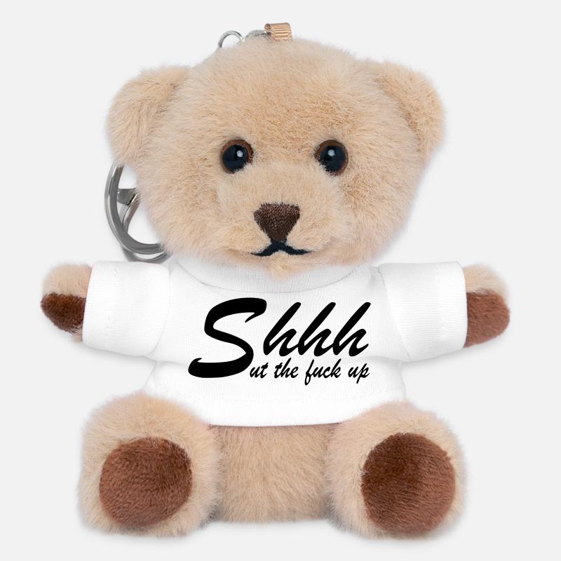 Shut - Teddy Keyring - white