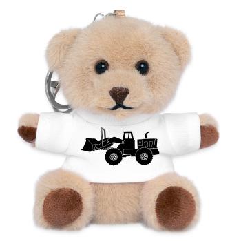 Transparenter Bulldozer - Teddy Schlüsselanhänger - Weiß - Vorne