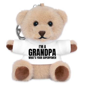 Ich bin Opa - lustige Großvaterzitate - Teddy Schlüsselanhänger - Weiß - Vorne