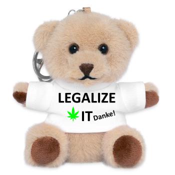 Legalize It weed Cannabis Marihuana - Teddy Schlüsselanhänger - Weiß - Vorne