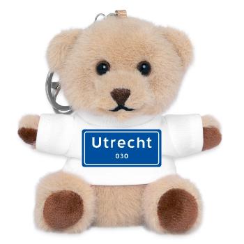 Ortsschild Utrecht 030 - Teddy Schlüsselanhänger - Weiß - Vorne
