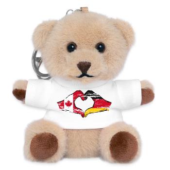 Canada Allemagne forme de coeur avec les mains utilisées - Porte-clés ourson - blanc - Devant