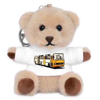 Ikarus Gelenkbus | Schlenki - Teddy Schlüsselanhänger - Weiß - Vorne