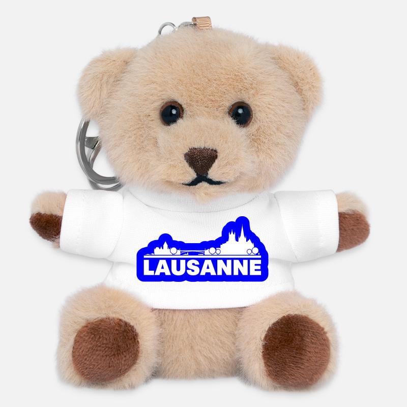 Lausanne - Teddy Keyring - white