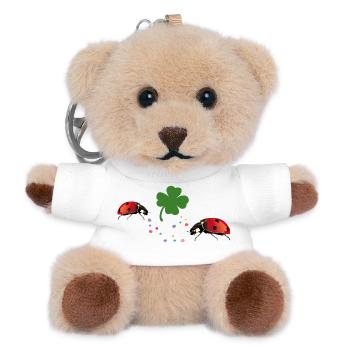 Ladybug Shamrock Lucky - Teddy Keyring - white - Front