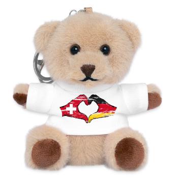Schweiz Deutschland Flagge Hände Herzform used - Teddy Schlüsselanhänger - Weiß - Vorne