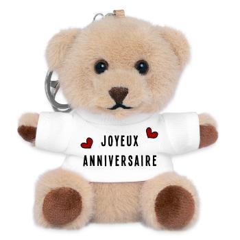 HAPPY BIRTHDAY. ANNIVERSARY - Teddy Keyring - white - Front