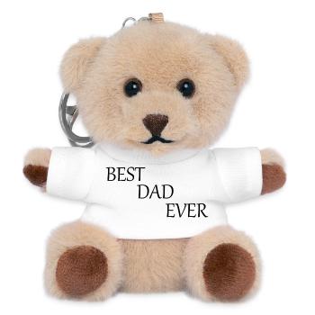 Vatertag 2026 Geschenk  Papa Vater best dad ever - Teddy Schlüsselanhänger - Weiß - Vorne