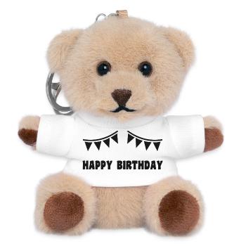 ALLES GUTE ZUM GEBURTSTAG. ALLES GUTE ZUM GEBURTSTAG. JAHRESTAG. - Teddy Schlüsselanhänger - Weiß - Vorne