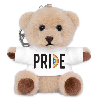 LGBT Pride Month - Pride. Rainbow Flag - Teddy Keyring - white - Front