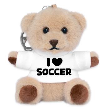 Fußball Liebe Herz Logo Fußballer Symbol icon - Teddy Schlüsselanhänger - Weiß - Vorne