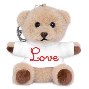 ICH LIEBE DICH. LIEBE. PAAR. GERADE VERHEIRATET. Junggesellinnenabschied - Teddy Schlüsselanhänger - Weiß - Vorne
