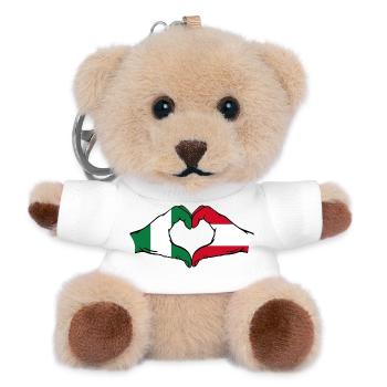Nigeria Austria Flag Hands Heart Shape - Teddy Keyring - white - Front